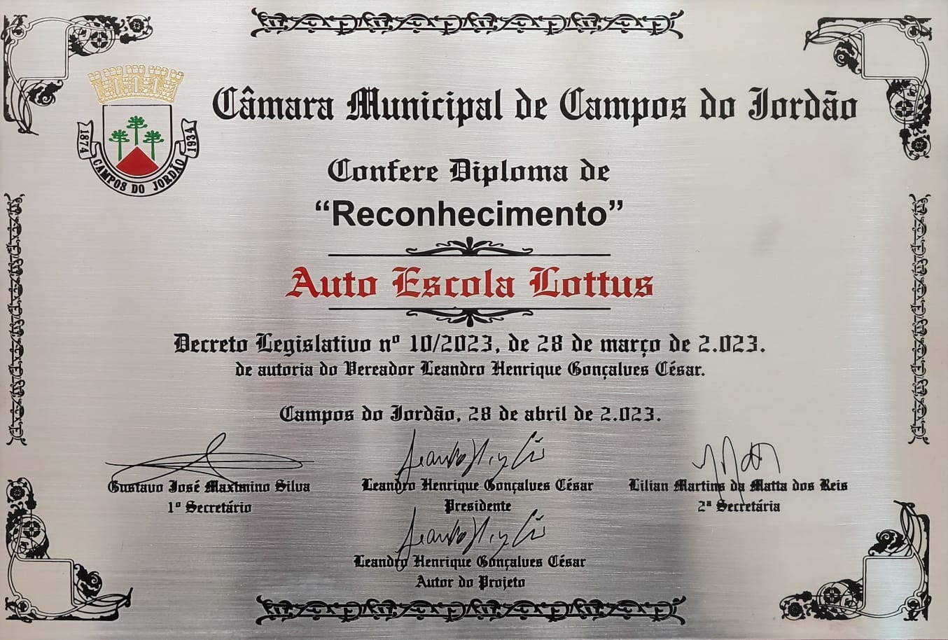 Reconhecimento auto escola Lottus 2023